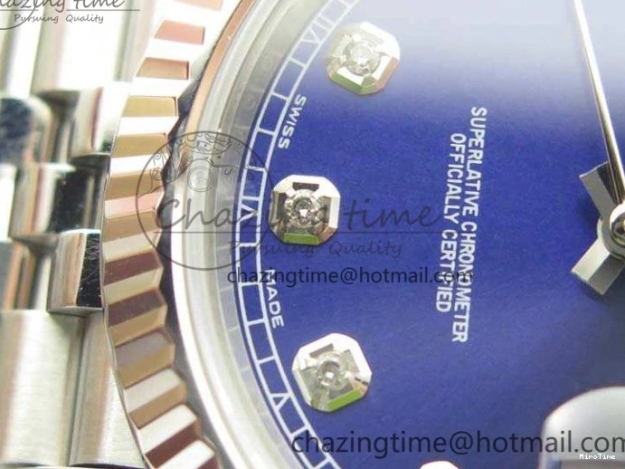 MiroTime 0325 SoftTouch DateJust 228238 SS Noob 1:1 Best Edition Blue Dial Diamond On Jubilee Bracelet A 3498